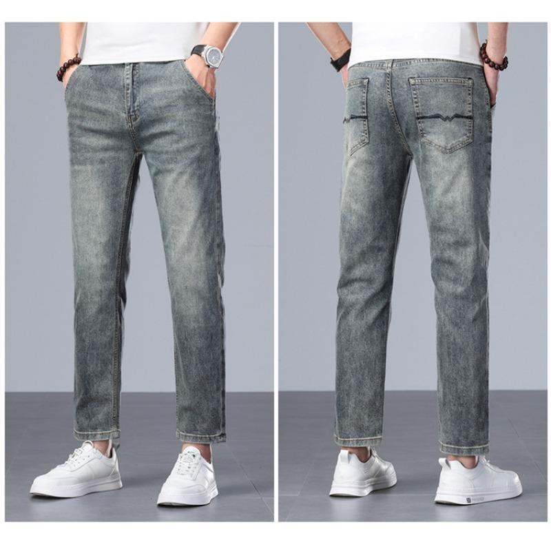 New Slim Jeans Men's Stretchy Slim Feet Casual Pants