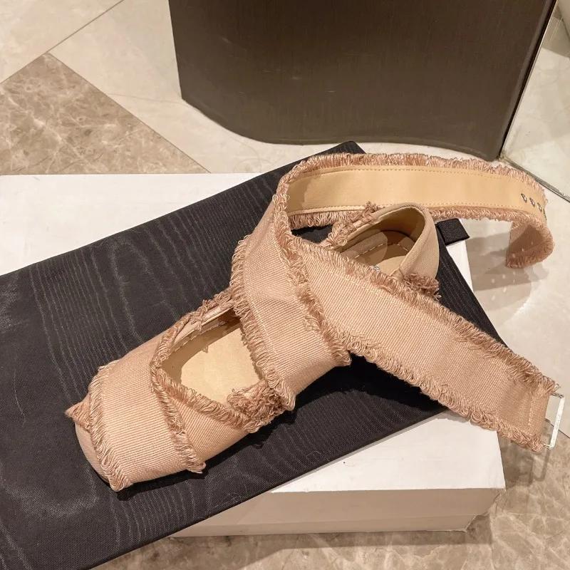 Fashion Cross Strap Ballet Flats Autumn Ladies Elegant Round Toe Ankle Strap Ballet Flats Ladies Design Leg Lace Up Shoes Womens Shoes