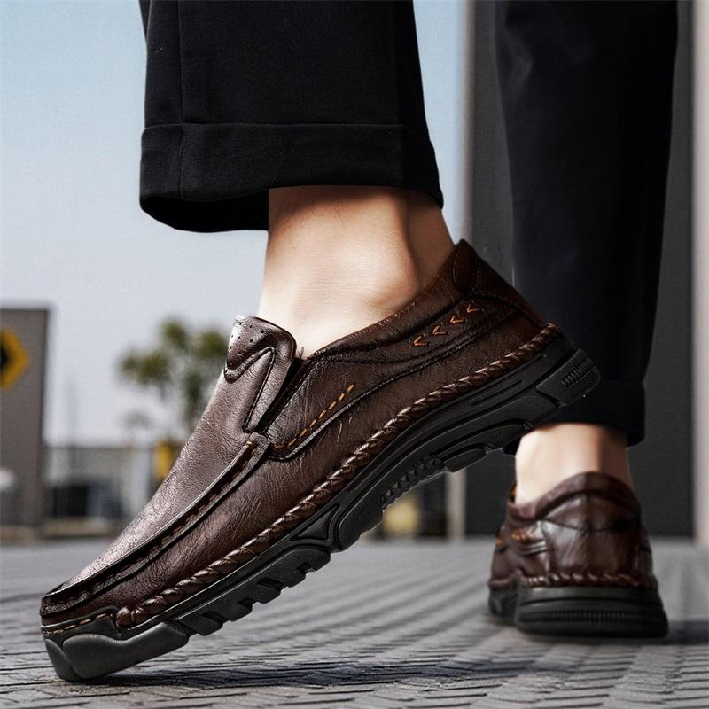 High Quality Men's Casual Leather Soft Bottom Shoes Comfy Big Size 39-48 Business Classic Business Shoes Flat Designer Loafers