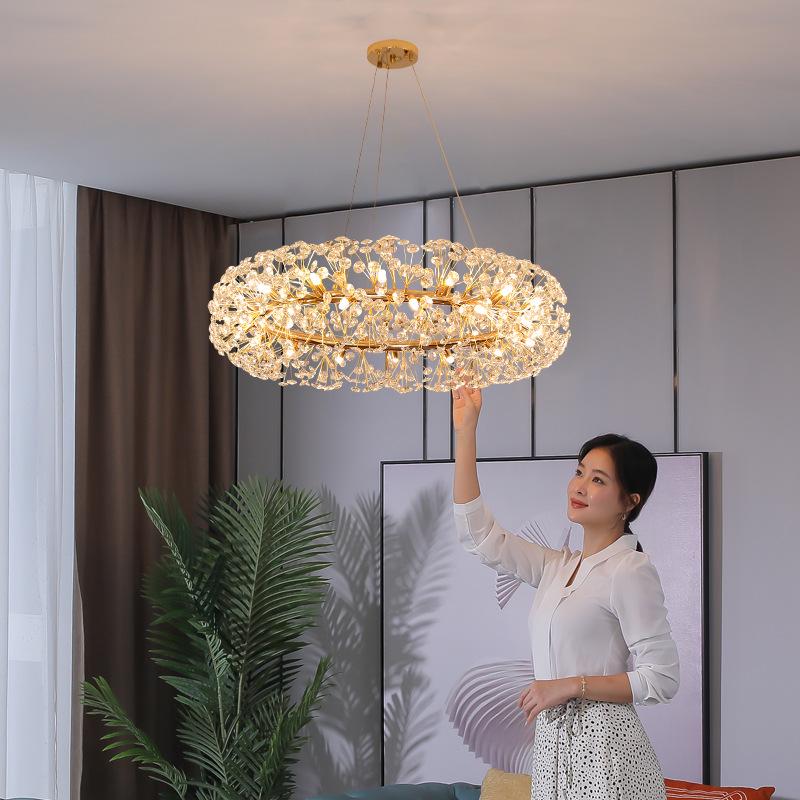 Modern Crystal Dandelion Chandelier for Living Room, Bedroom, or Dining Room - 2025 Style