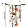 Handcrafted Fabric Wall Hanging Crochet Flower Garden Hanging, Colorful Knitted Tapestry, Handmade Boho Whimsical Tapestry Farmhouse Art for