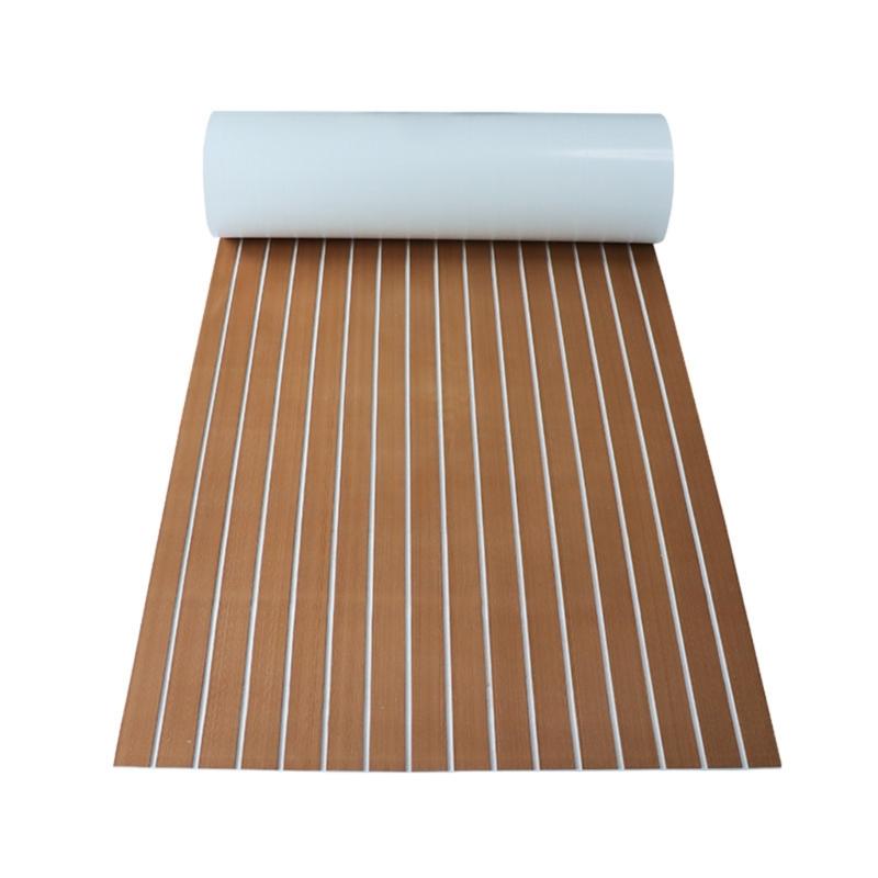 Foam Marine Decking Mat with Adhesive Underside, High-Density Cushioning and Grooved Texture for Direct Placement