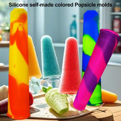 Silicone Popsicle Molds Reusable Ice Cream Mold with Leak-Proof Covers DIY Homemade Tools Summer Party Supplies