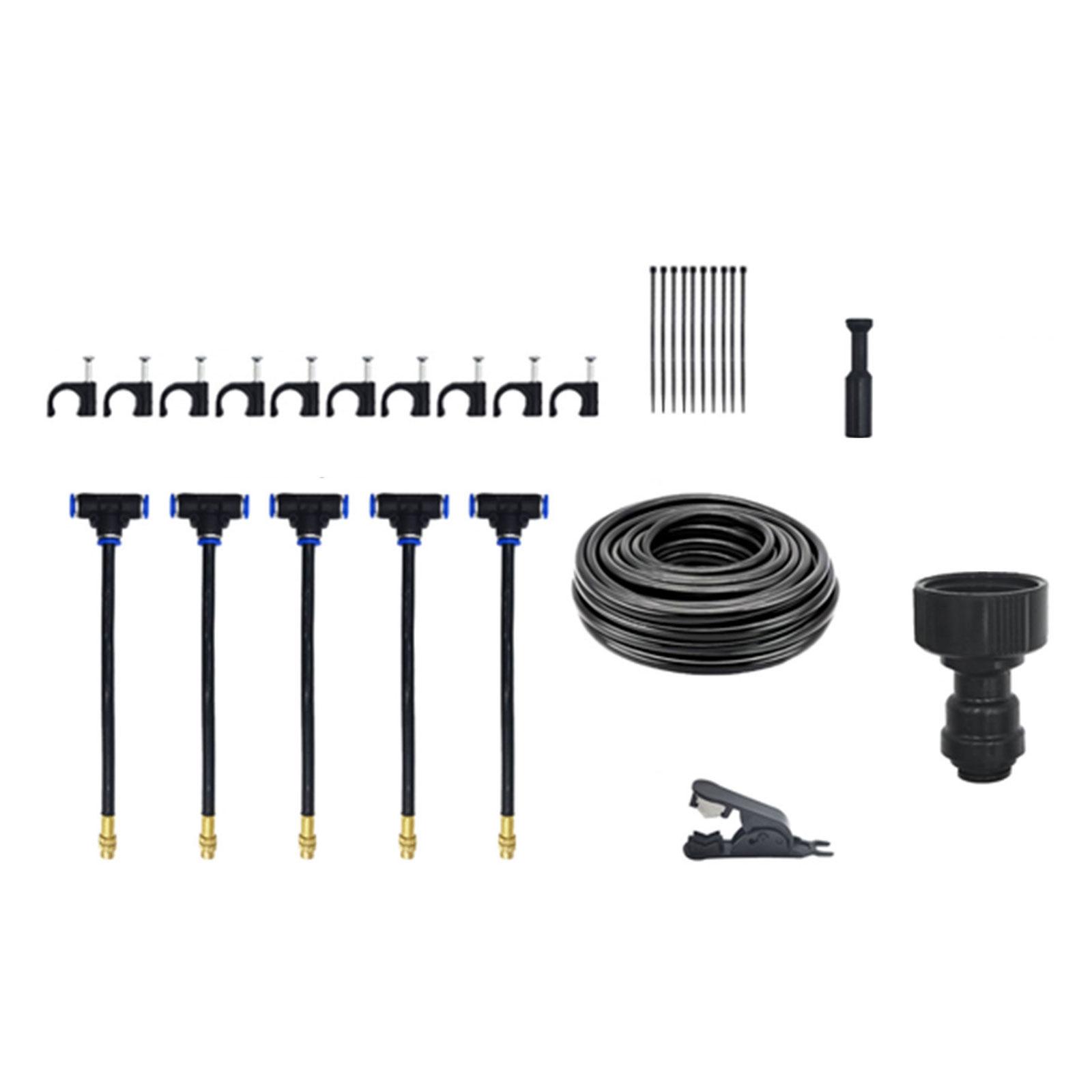 

Outdoor Misting Cooling System Bending Water Air Mist Nozzle Spray Garden Flower Plant Irrigation Watering Irrigation 5M