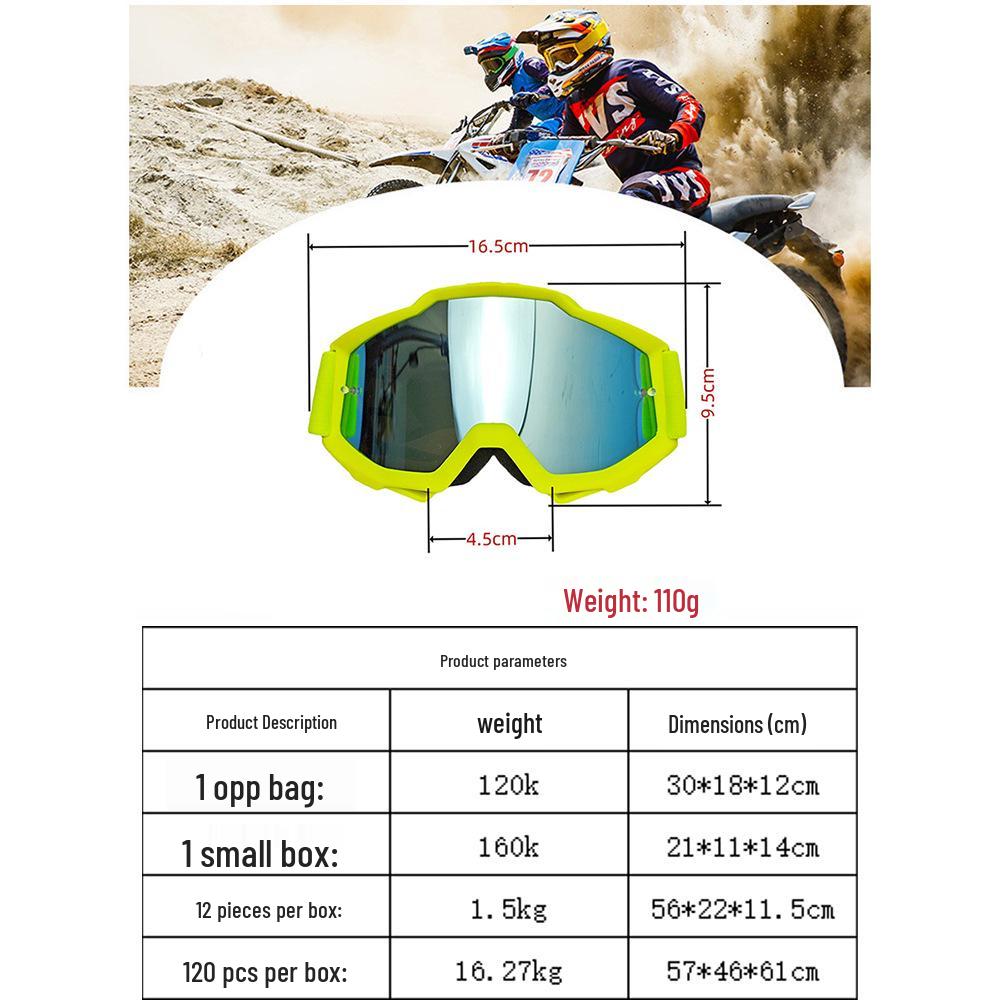 Motorradbrille mit Fahrermaske für Outdoor-Sportarten, UV-Schutz