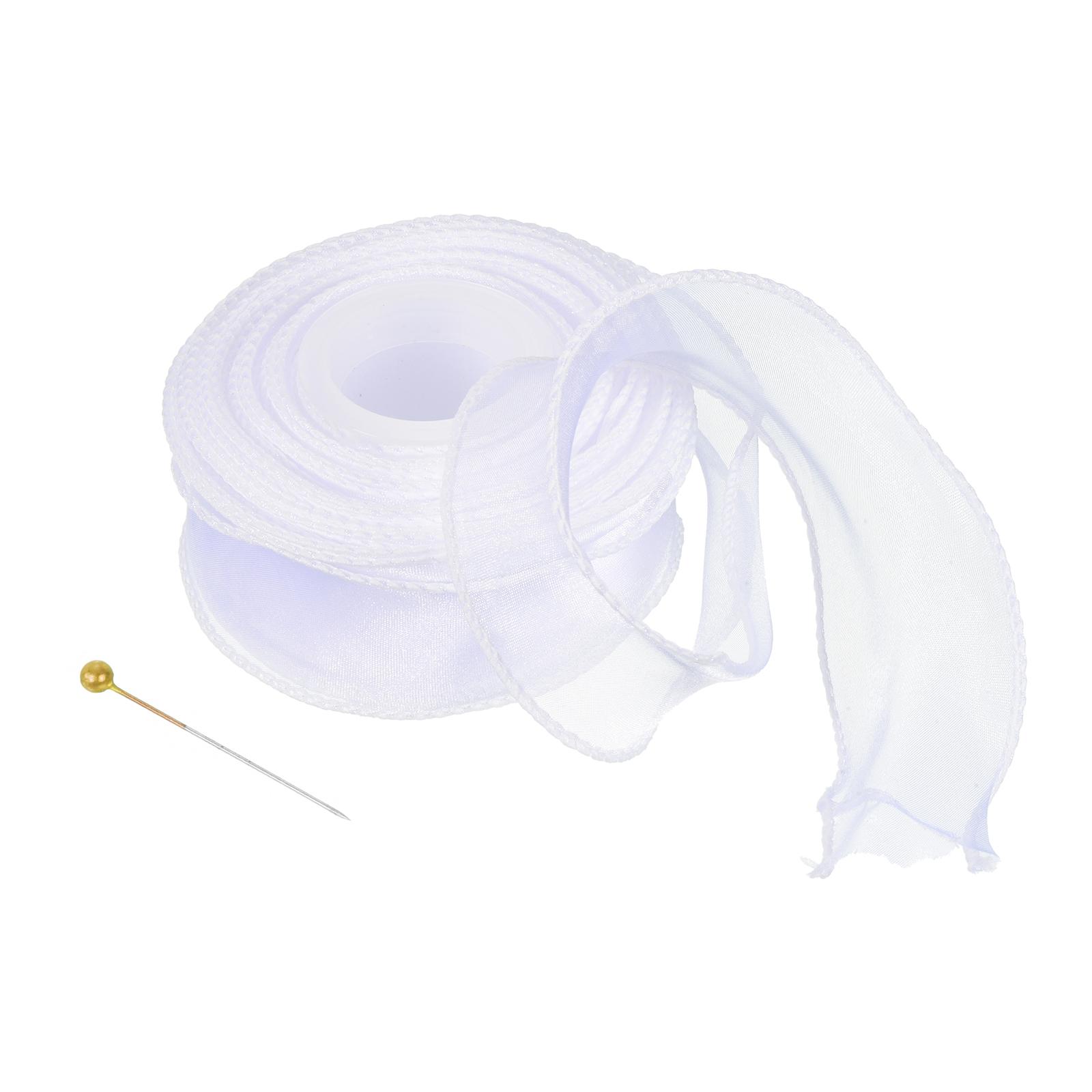 

Sheer Organza Ribbon 1 Roll Chiffon Decoration Fabric for Gift Wrapping Crafts Wedding Bouquet White 1-37/64 Inch 10 Yard 10 Yard білий