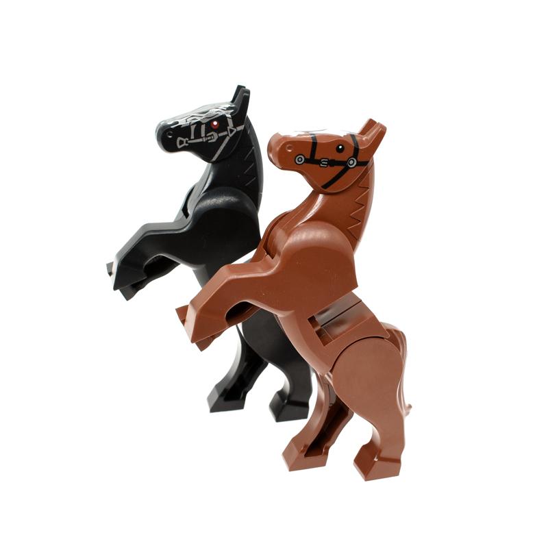 Non-Toxic 3Pcs/Lot Horse Pony Building Blocks Toys Kids Collection Souvenir Gift Pretend Play Decoration Children City Moc