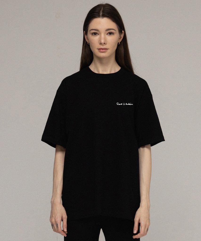 GRAVER [Unisex] 2-Pack Drawing Smile Logo Short Sleeve T-Shirt