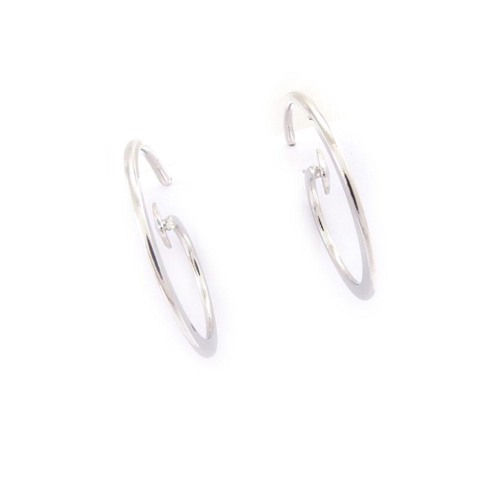Les Trésors De Lily [J8995] - Silver 'Choregraphie' Hoop Earrings Ø 35 Mm