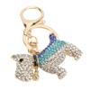 Dog Keychain Electroplating Process Rhinestones Puppy Keychain Pure Color Dripping Process Keychain
