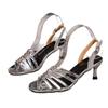 ins catwalk electroplated heel steel heel one-word buckle simple open-toed shoes sandals