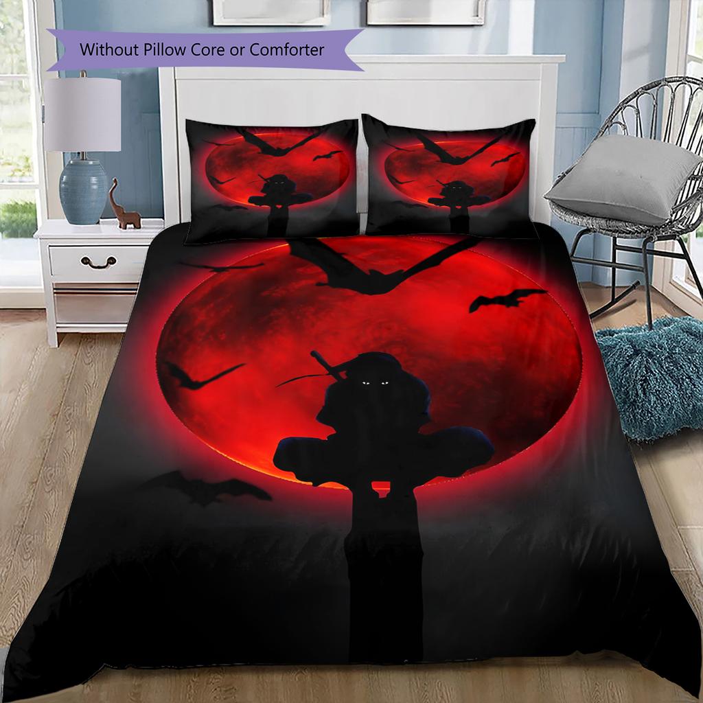 Juego de Ropa de Cama con Estampado de Dibujos Animados Colcha Funda de Colcha Funda de Almohada Decoración del Hogar Regalo de Cumpleaños (1 * funda nórdica + 2 * fundas de almohada, sin núcleo)