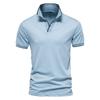 European and American Style Men's Spring Summer T-Shirt Solid V-Neck Polo Shirt Workwear Fashion Short Sleeve Top