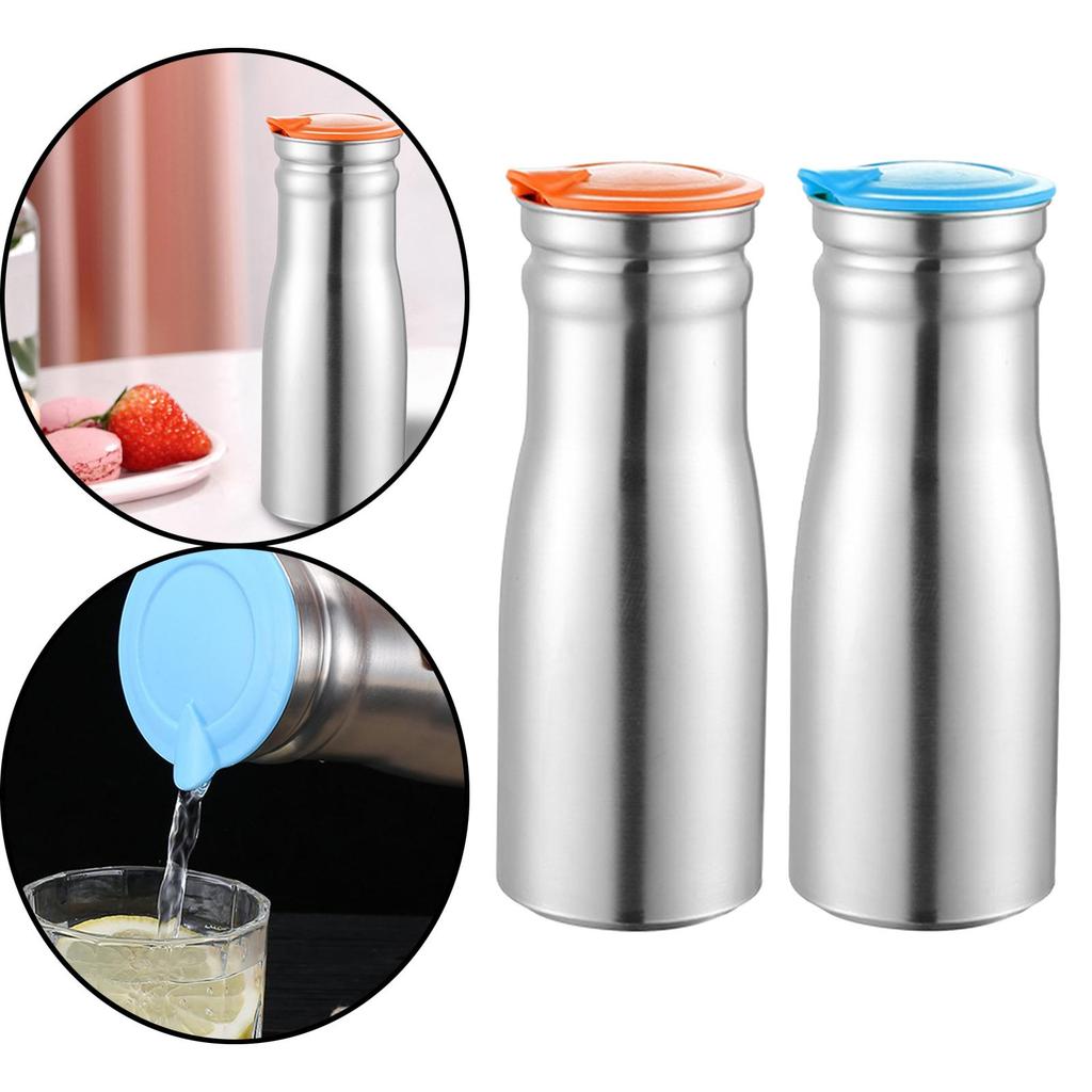 1L Cold Water Kettle with Lid Stainless Steel Water Jug Water Bottle Insulated Kettle for Home Hotel Cafe Restaurant