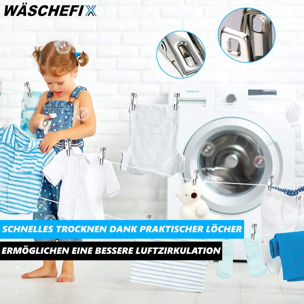 WÄSCHEFIX Stainless Steel Clothespins Set Stainless Steel Clips Towel Clips Laundry