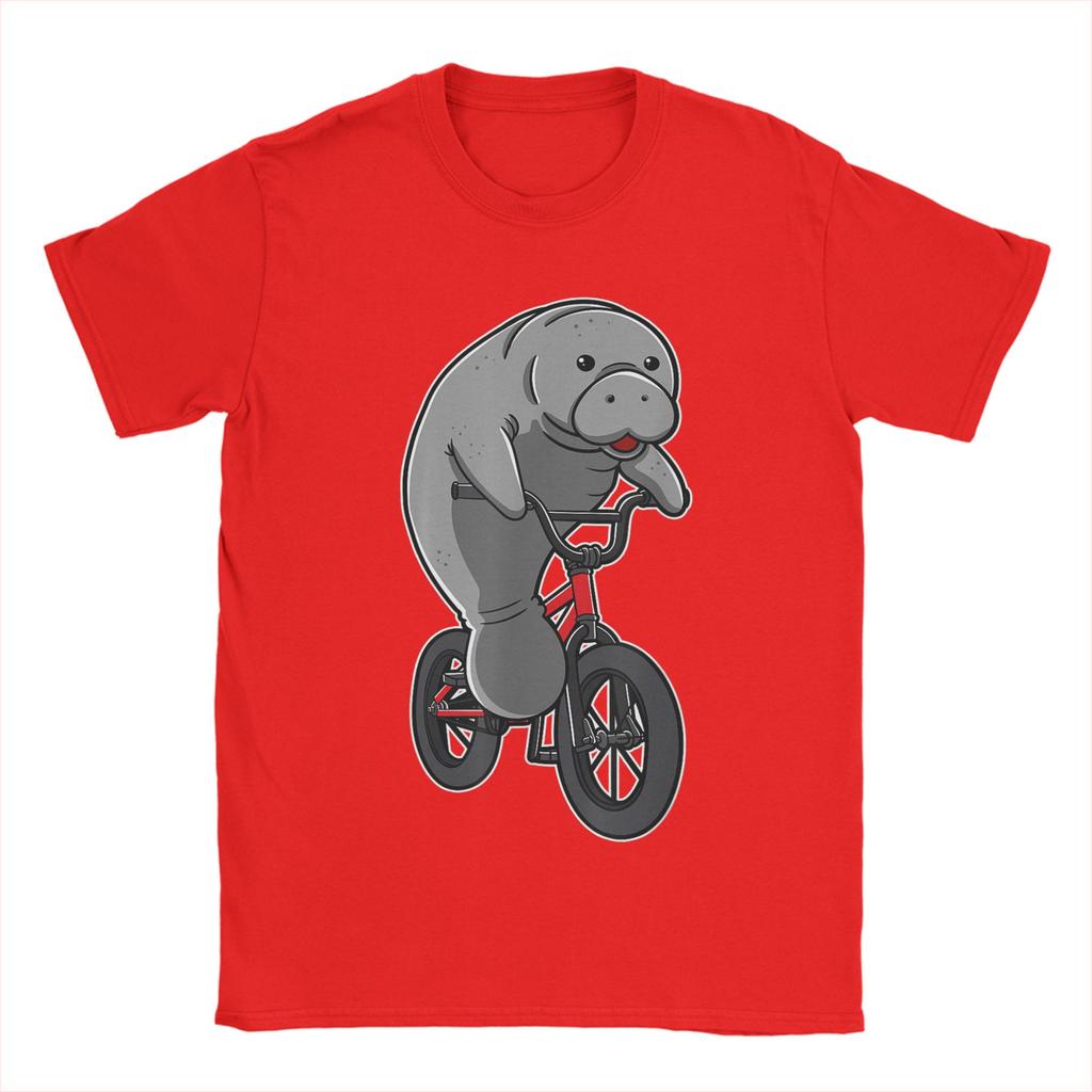 Awesome Unisexatees Sea Cows Dugong Biker Cyclist Floaty TShirts Unisex O Neck T Shirt Short Sleeve Tee Shirt Plus Size Clothing