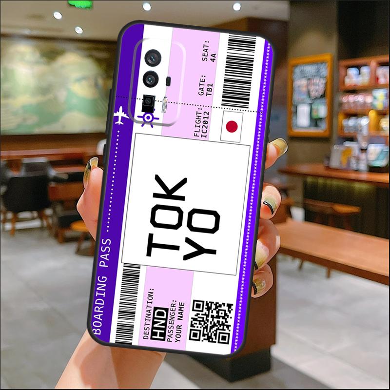 Boarding Pass Ticket Case For Xiaomi 14T Pro 13T 11T 12T 13 14 15 Ultra POCO X7 Pro X3 X5 X6 M6 F5 F6 Pro Cover