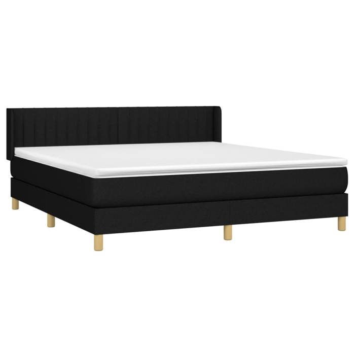 Sommier à lattes avec matelas - Maison Exclusive - Noir - 160x200 cm - Tête de lit réglable