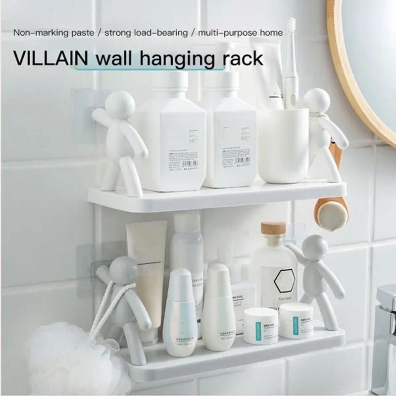 Punching Free Villain Storage Rack The Kitchen Toilet Receive Shelf Floating Shelves Bathroom Wall Mounted Shelf