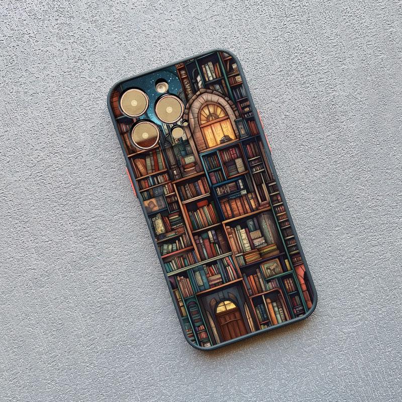

Book Shelf Creative Pattern Phone Case For iPhone 17 14 15 16 Pro Max Plus 11 12 13 Mini Pro Max X XR XS Shockproof Covers iphone 16Pro