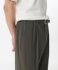 Musinsa Standard Light Plain One-Pleat Wide Hidden Banding Slacks [Dusty Khaki]