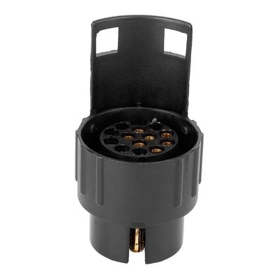 Duokon ABS 7 To 13 Pin Trailer Truck Caravan Tow Socket Plug Converter Adapter (Black)
