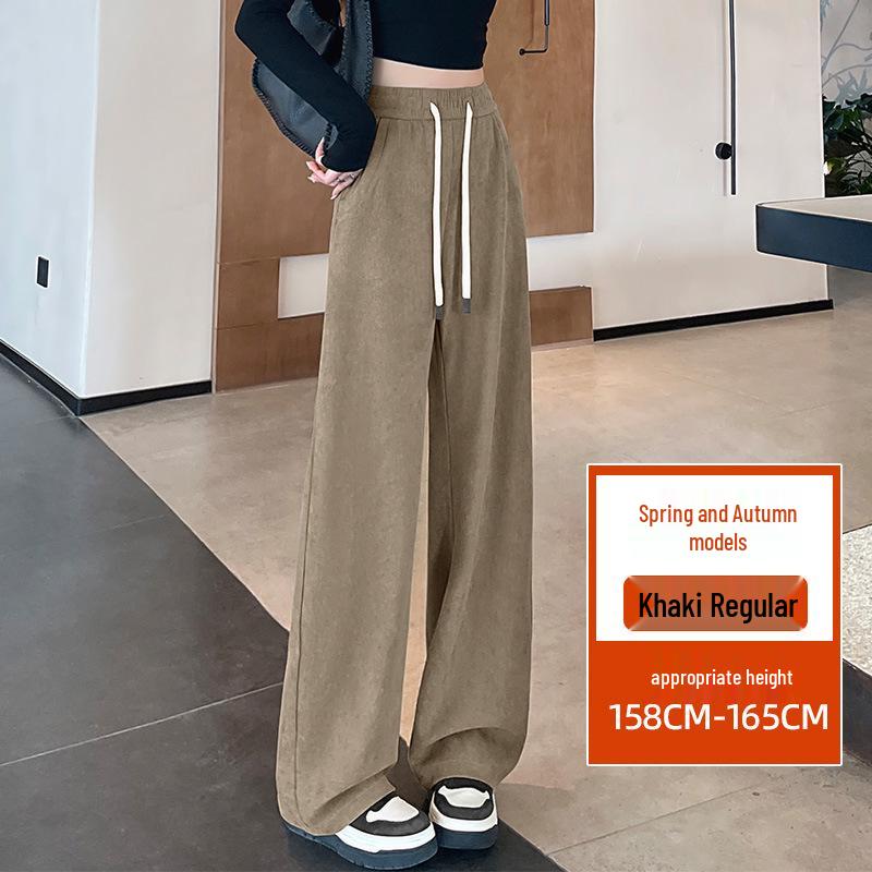 

Брюки большого размера с высокой талией, свободные, с широкими штанинами, драпированные для женщин - Весна 2025, 200 фунтов, Повседневный крой 6XL