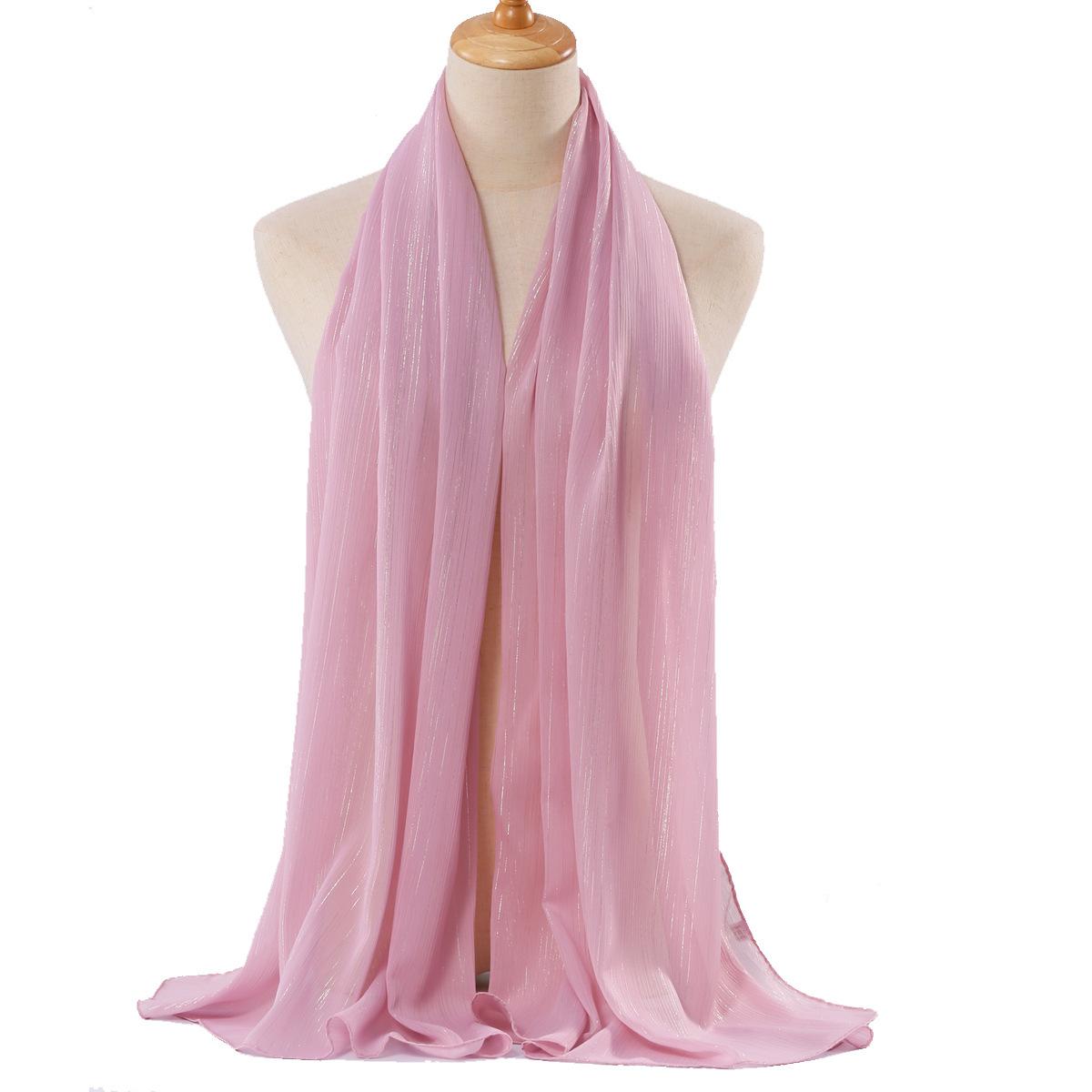 New Chiffon Silver Silk Scarf Hui Ethnic Scarf Middle East African Headscarf Malaysian Scarf 70*175CM
