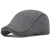 HT4924 Beret Cap Autumn Winter Wool Hats for Men Black Grey Artist Painter Beret Hat with Ear Flaps Male Ivy Flat Cap Mens Beret