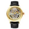 Classic Mechanical Style Stainless Steel Buckle Skeleton Dial Screw Crown Luminous Men's Quartz Watch