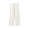 Fila Heritage Casual Comfy Elastic Comfortable Knitted Straight Loose Pants Women Bottoms Cloud-Mushroom-White F11W548604FWT