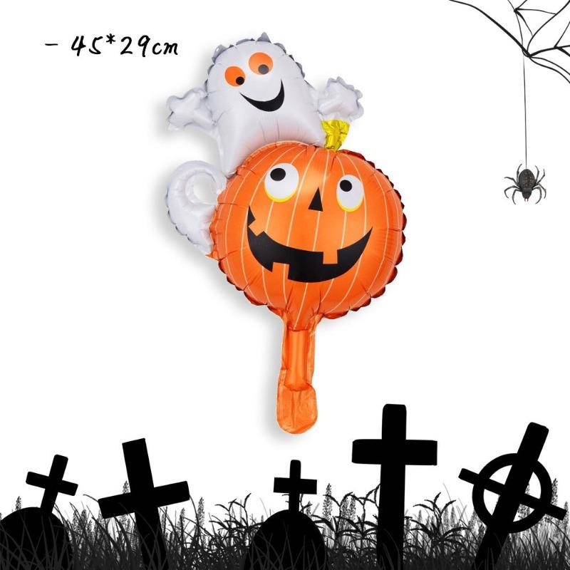 1pcs Halloween Bat Pumpkin Decoration Balloon Photo Prop For New Year Birthday Party Horror Scene Decor Spooky Festive Gift