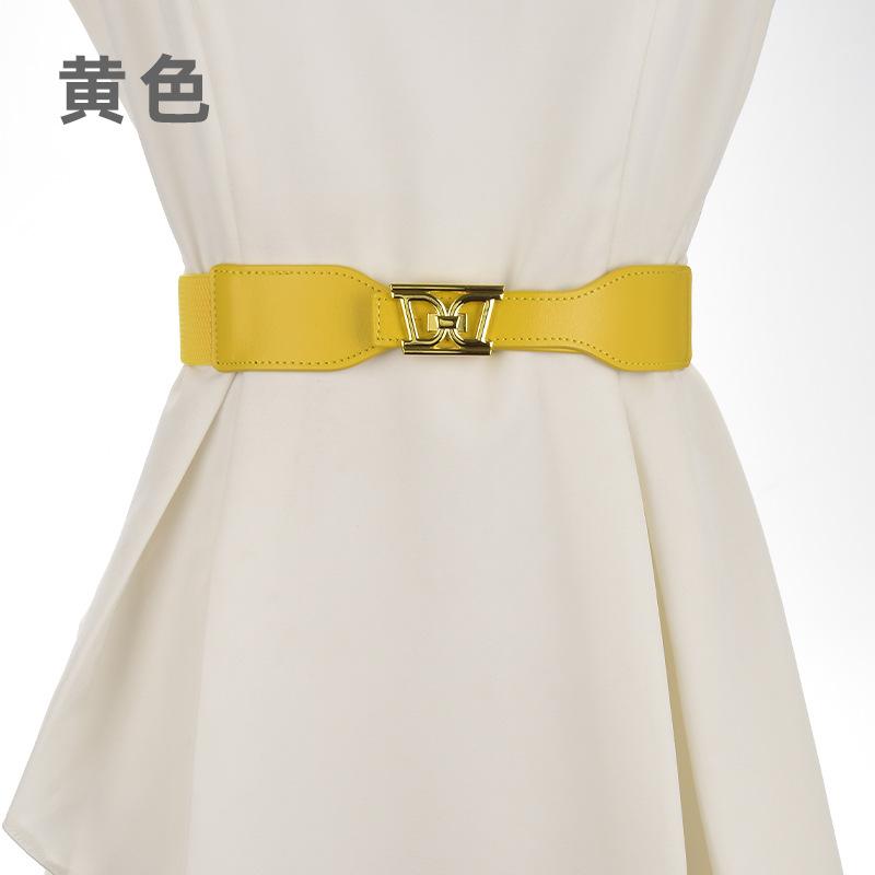 Black Belt Women'S Elastic Elastic Waist Seal Single Circle With Dress Shirt Jacket Sweater Waist Belt