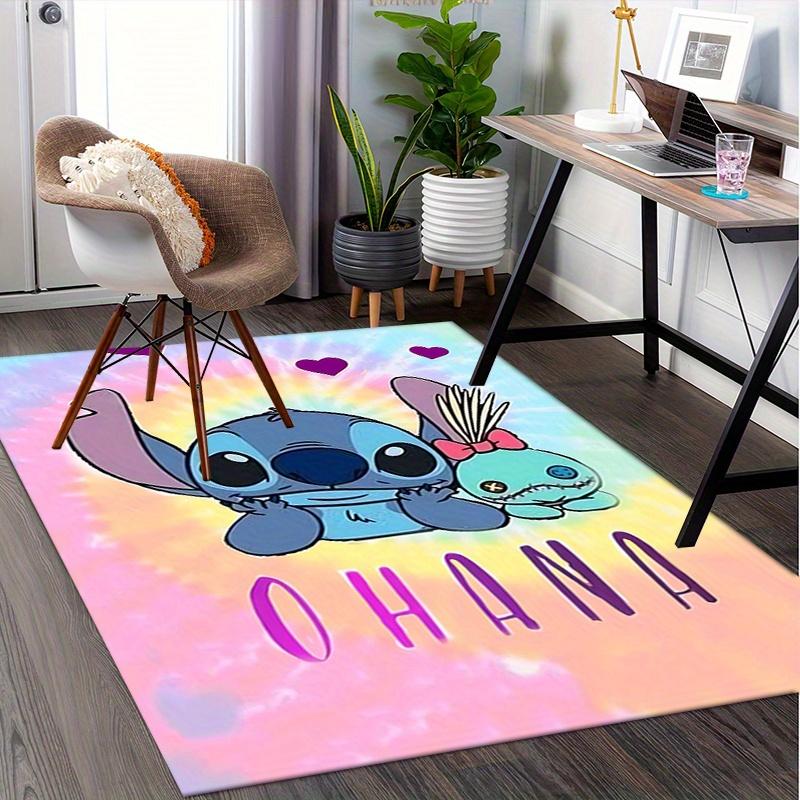 Office Rug Stitch, Ohana theme 3D Printed Anti-Slip Rug-Machine Washable for Living Room