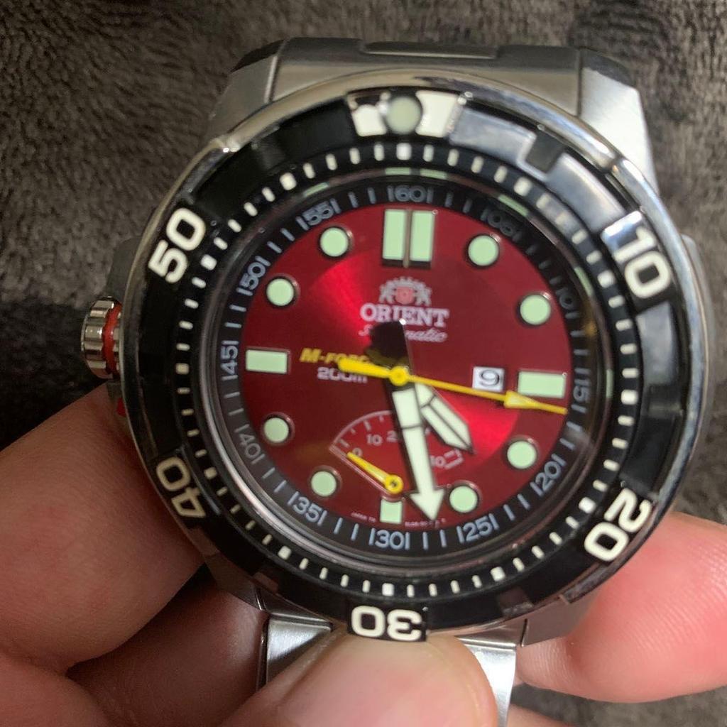 Used ORIENT M-FORCE Automatic Watch Red 200m Water Resistant