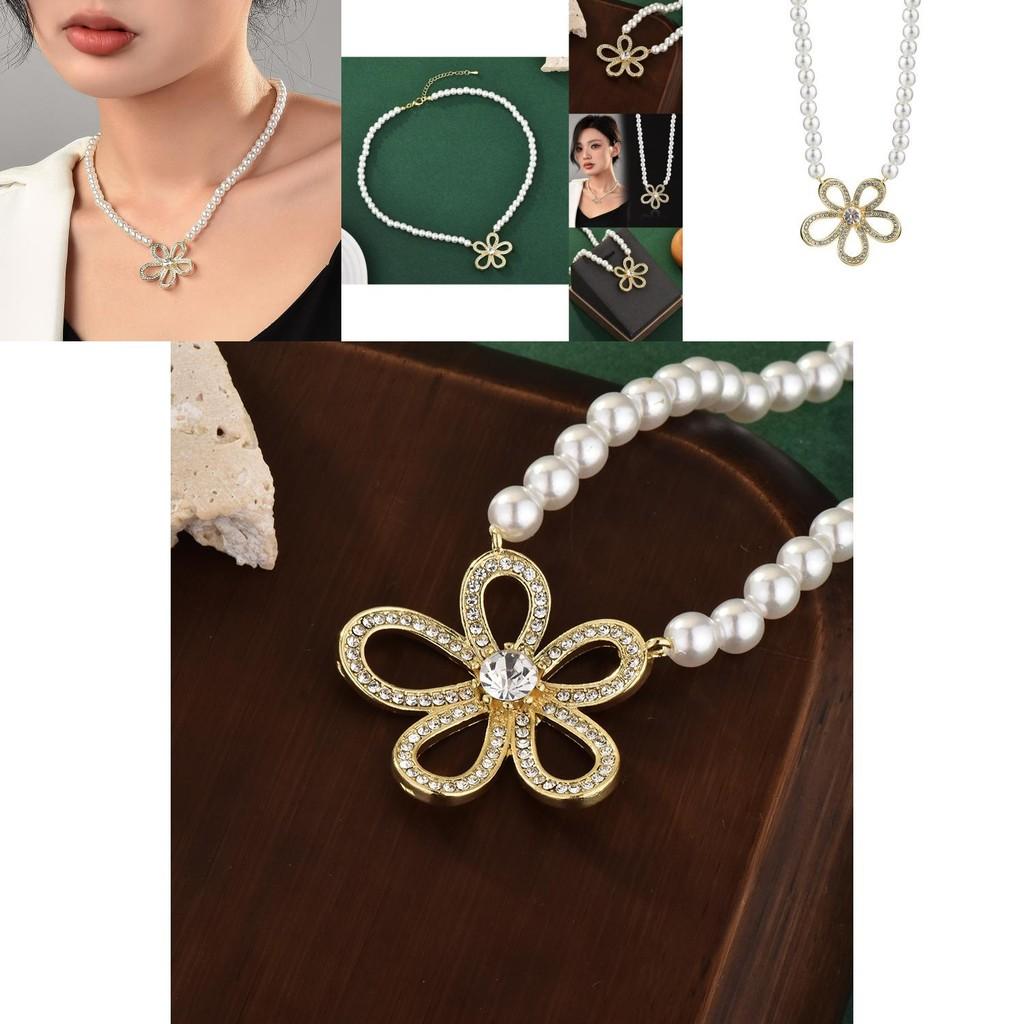 Stylish And Sophisticated Floral Pearl Necklace For Women Ideal For Everyday Wear In 2024