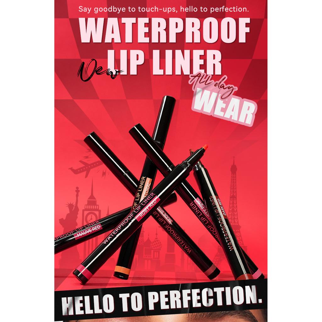 Matte Lip Liner, Water Resistant & Smudge-proof, Pigmented Color for Daily Casual, Office, or Party Use