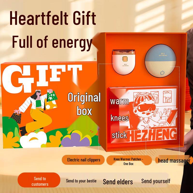 Hezheng Vitality Gift Box 5: Head Massager, Electric Nail Clipper & Warm Knee Pad