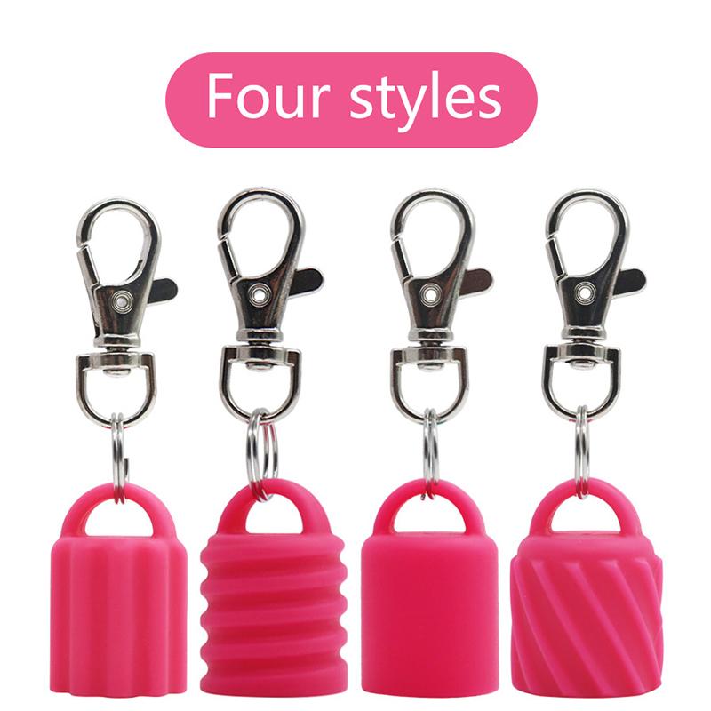 High Quality Practical Silicone Keychain Cap Portable Durable Holder Keychain Compatible For Lip Balm Lipstick Storage Cap
