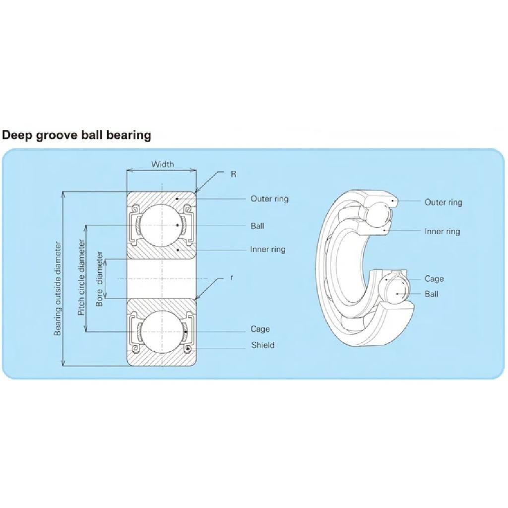 10PCS 6000 6001 6002 6003 6004 6005 6006 2RS RS Rubber Sealed Deep Groove Ball Bearing Miniature Bearing for Electric Motor