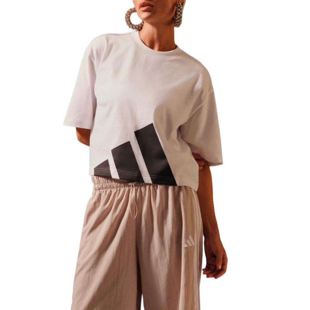 adidas Essentials Comfortable Soft Breathable Loose Short Sleeve Drop Shoulder T-Shirt Women Tops White JG8737
