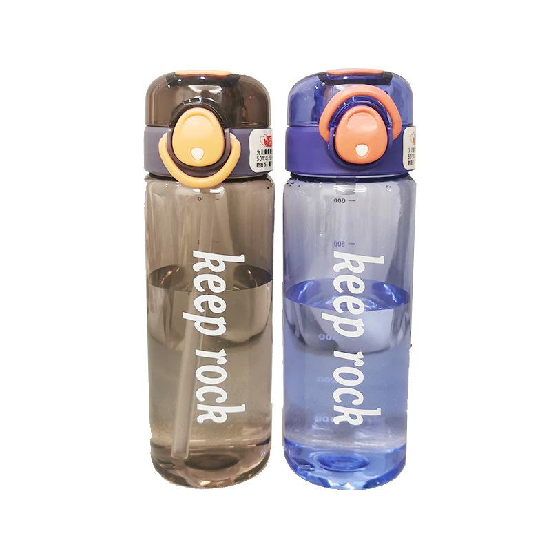 Large Capacity Plastic Water Bottle with Straw Leakproof Tritan Sport Bottle for Gym School Travel Portable Tumbler Cup