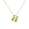 18K Gold Plated Copper Balloon Bubble Chubby Alphabet Pendant Necklace