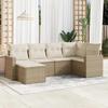 VidaXL Garden Lounge Set with Cushions 6 Pcs Beige Braided Resin 3251595