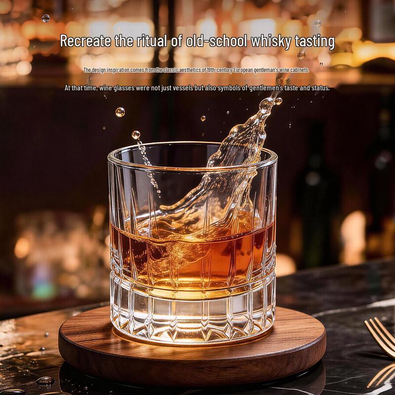QINGPINGGUO Reinforced Crystal Glass Whiskey & Juice Cup Set
