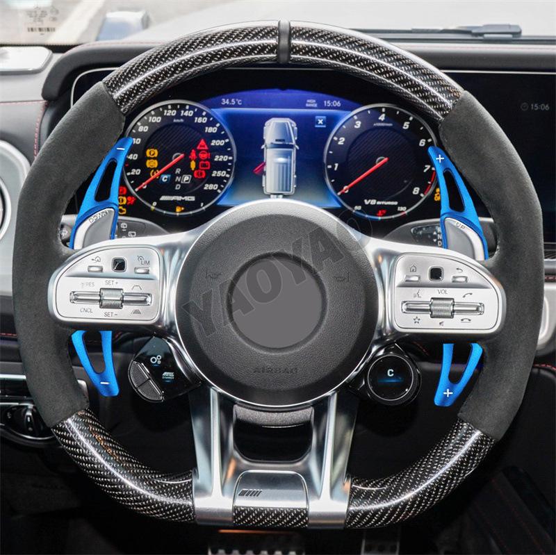 Mercedes-Benz New AMG Aluminum-Magnesium Alloy Shift Paddles For C63/A45/CLA45/S63 Steering Wheel Interior.