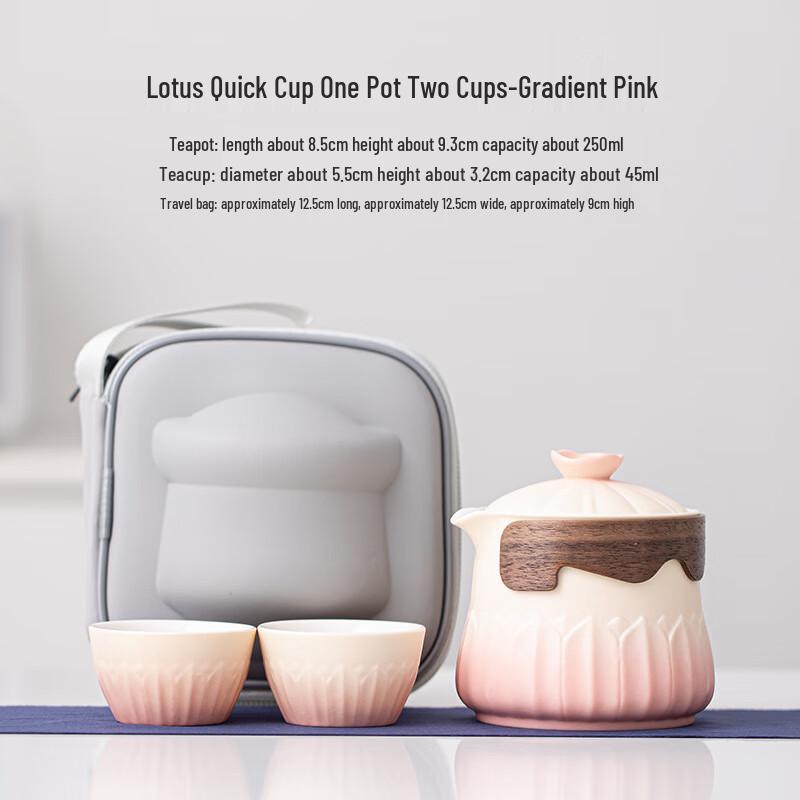Portable Lotus Ceramic Travel Tea Set
