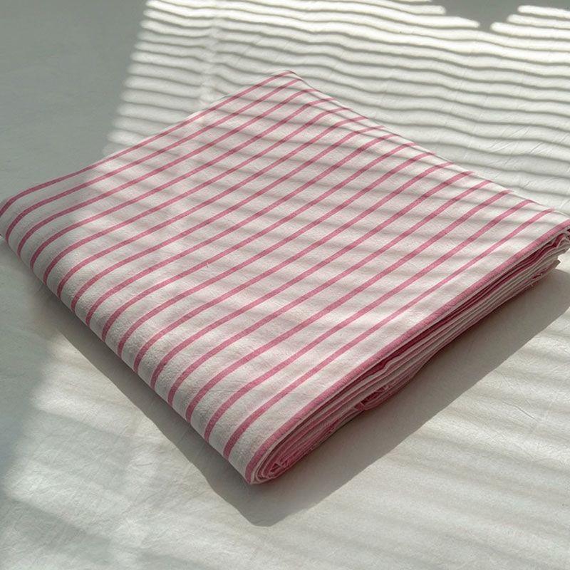 New Solid Minimalist Washed Striped Bed Sheet, Soft Bedding for Single Double Student Dormitory Home