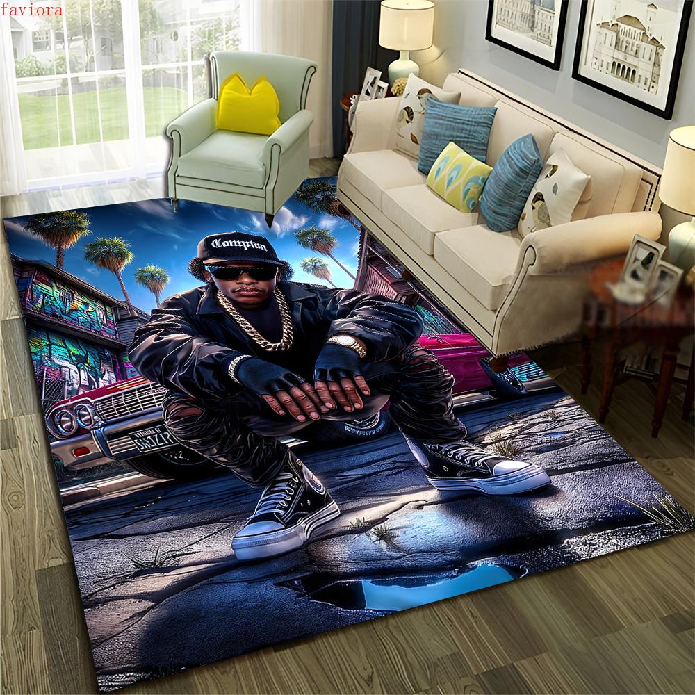 New Legend Rappers Star Art Cartoon Hip Hop Rug for Bedroom Living Room Sofa Home Doormat Decor,Kid Play Non-slip Floor Mat