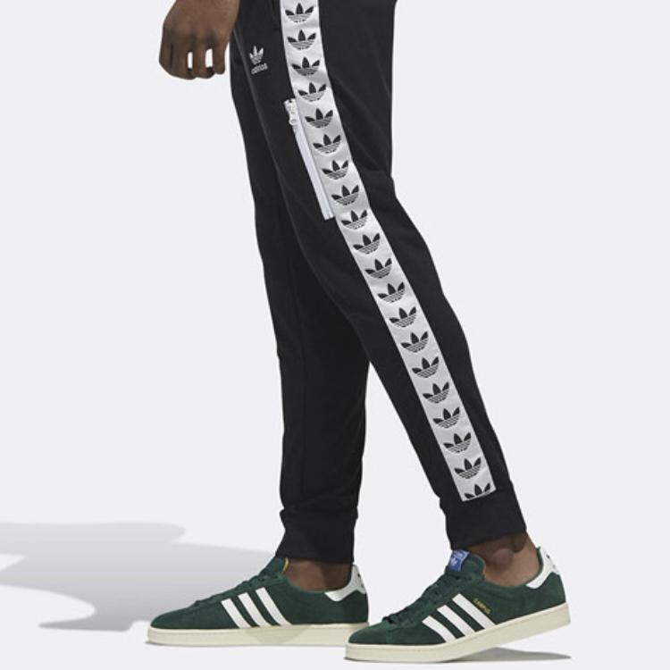 Adidas Originals Trefoil Logo Casual Sports Joggers With Ribbed Cuffs, Autumn Edition Men Bottoms Black DX4234